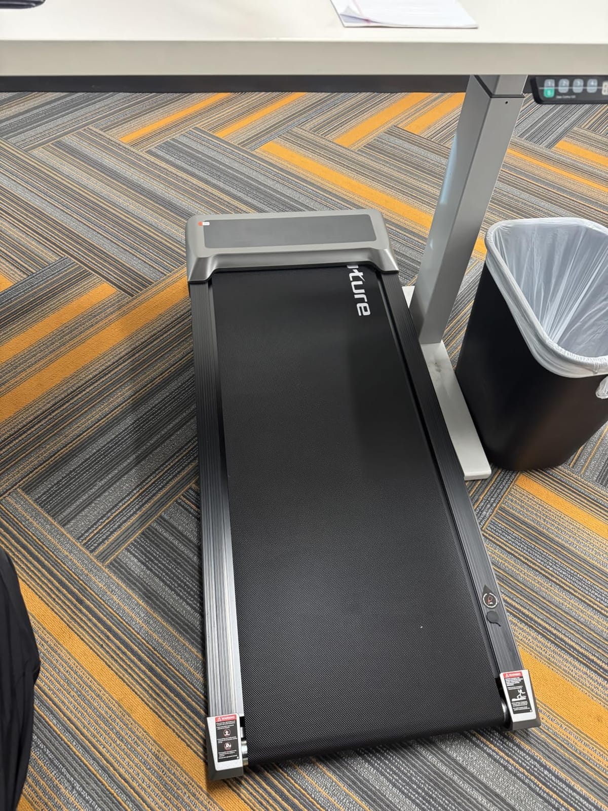 TOPUTURE Walking Pad with 10% Incline, 3.0HP Brushless Quiet Under Desk Treadmill, Portable Treadmills for Home/Office, Running Machine 300 lbs Capacity with RGB LED Screen, Remote Control/App Control customer photo 2
