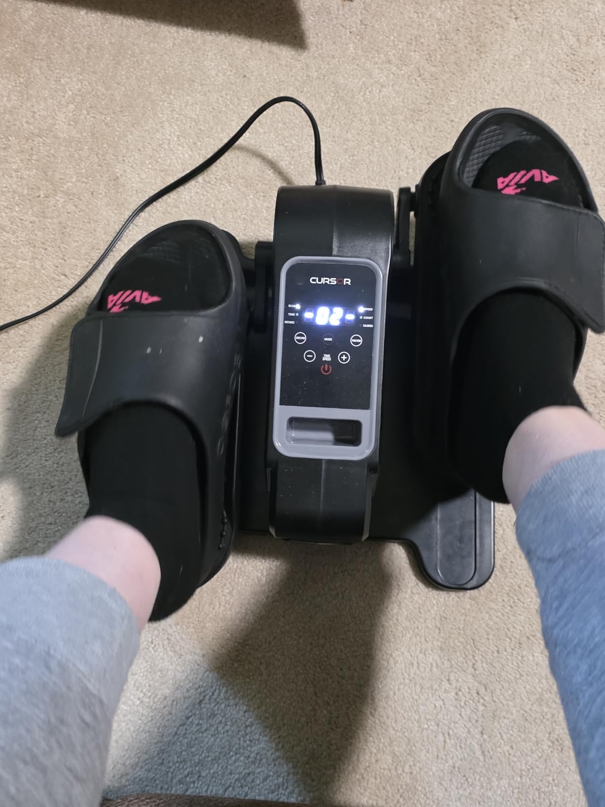 Under Desk Elliptical Machine Seated Pedal Exerciser | Quiet Leg Exerciser While Sitting, Mini Portable Leg Exercise Machine with Remote, Adjustable 12-Speeds, Manual & Auto Mode customer photo 1