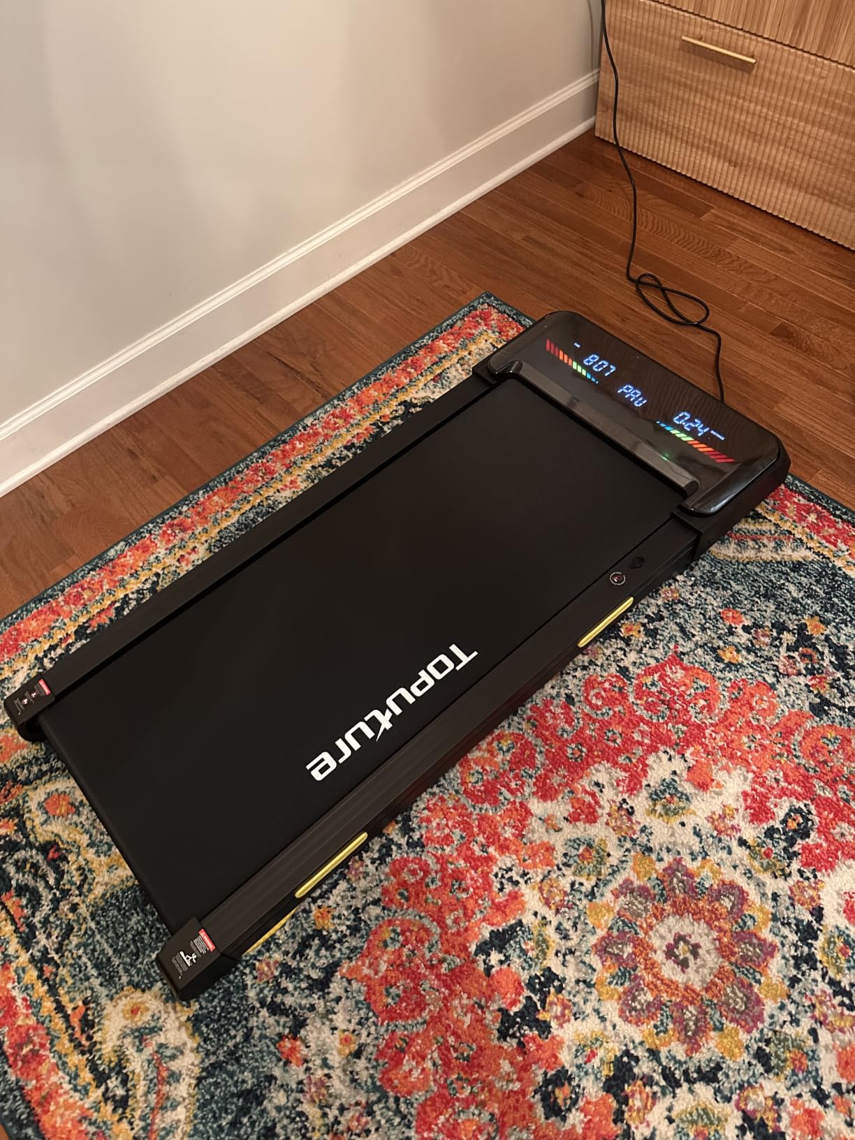 TOPUTURE Walking Pad Treadmill with 15% 15-Level Auto Incline, 3.0HP Quiet Brushless Under Desk Treadmill customer photo 1