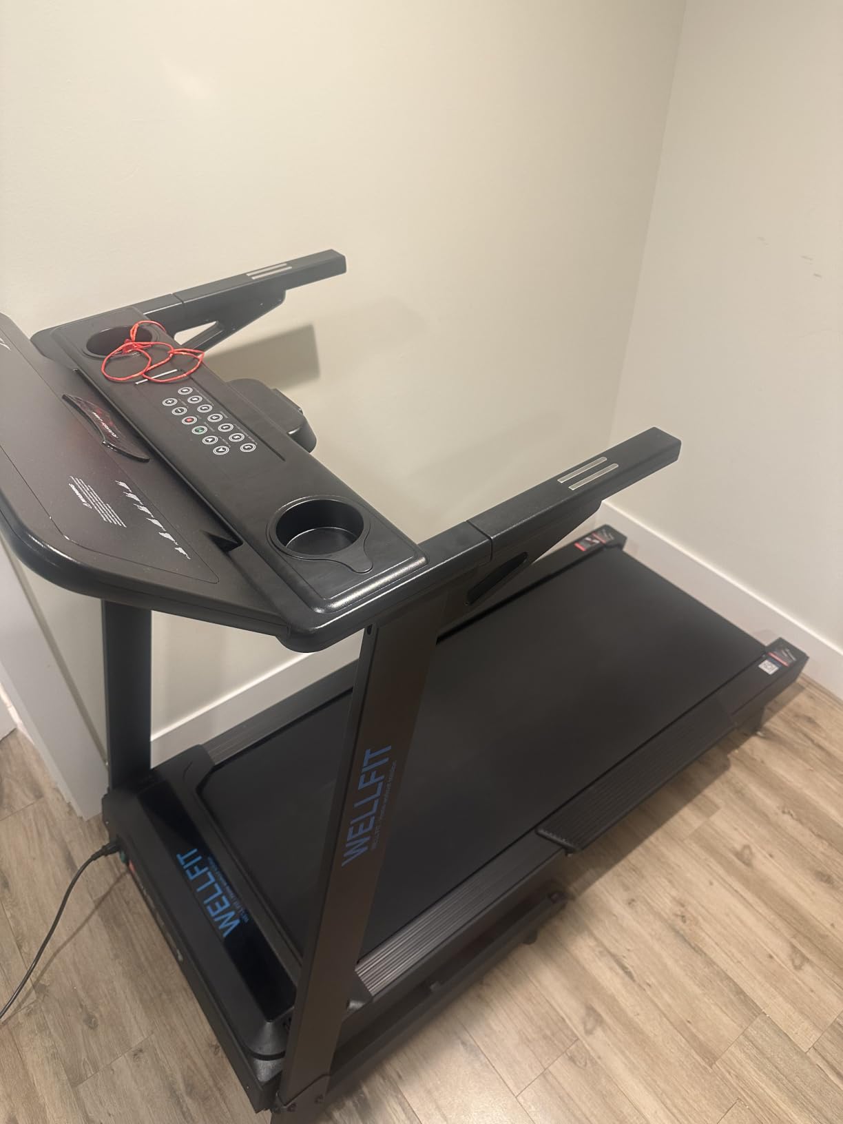 WELLFIT Treadmill with 15% Auto Incline, Foldable Heavy Duty Treadmill | 5.0HP, 10 MPH, 500 lbs Capacity, 20'' x 50'' Running Area Treadmills with Pulse Sensor, Bluetooth Player & Large LED Display customer photo 1