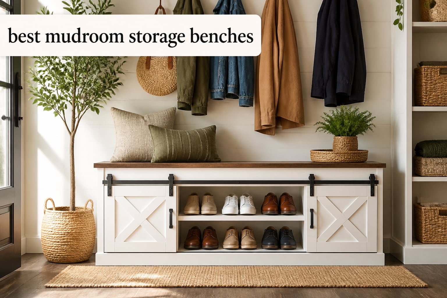 best mudroom storage benches