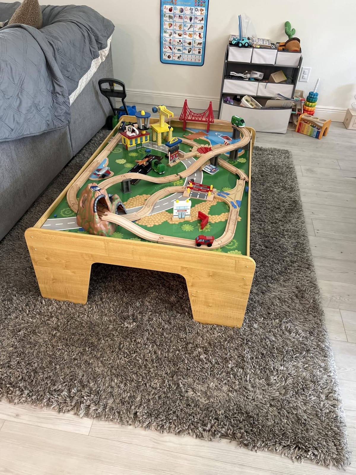 KidKraft Waterfall Mountain Wooden Train Set & Table; 120 Pieces, 3 Bins customer photo 2