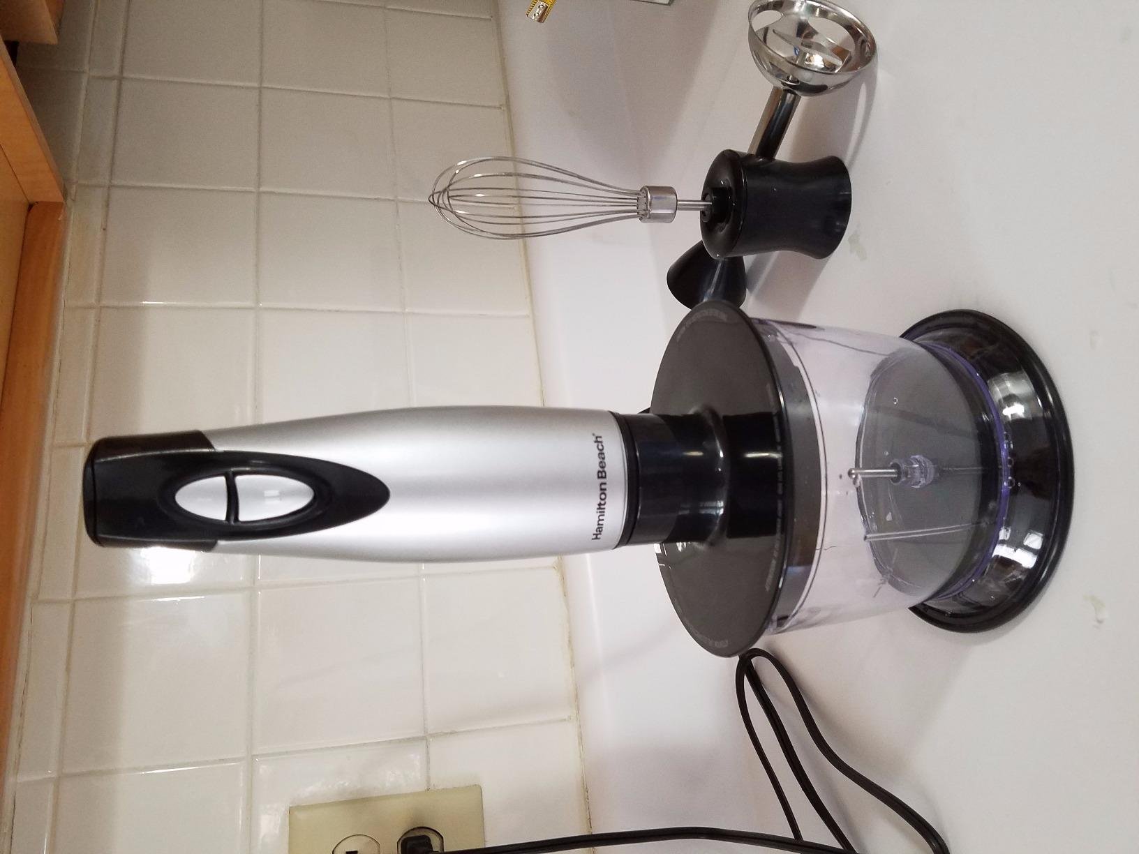 Hamilton Beach 4-in-1 Electric Immersion Hand Blender with Handheld Blending Stick, Whisk + 3-Cup Food & Vegetable Chopper Bowl, 2-Speeds, 225 Watts, Silver and Stainless Steel (59765) customer photo 1