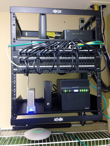 Tripp Lite 8U/12U/22U Expandable Wall-Mount 2-Post Open Frame Rack, Adjustable Network Equipment Rack, Switch Depth, 18