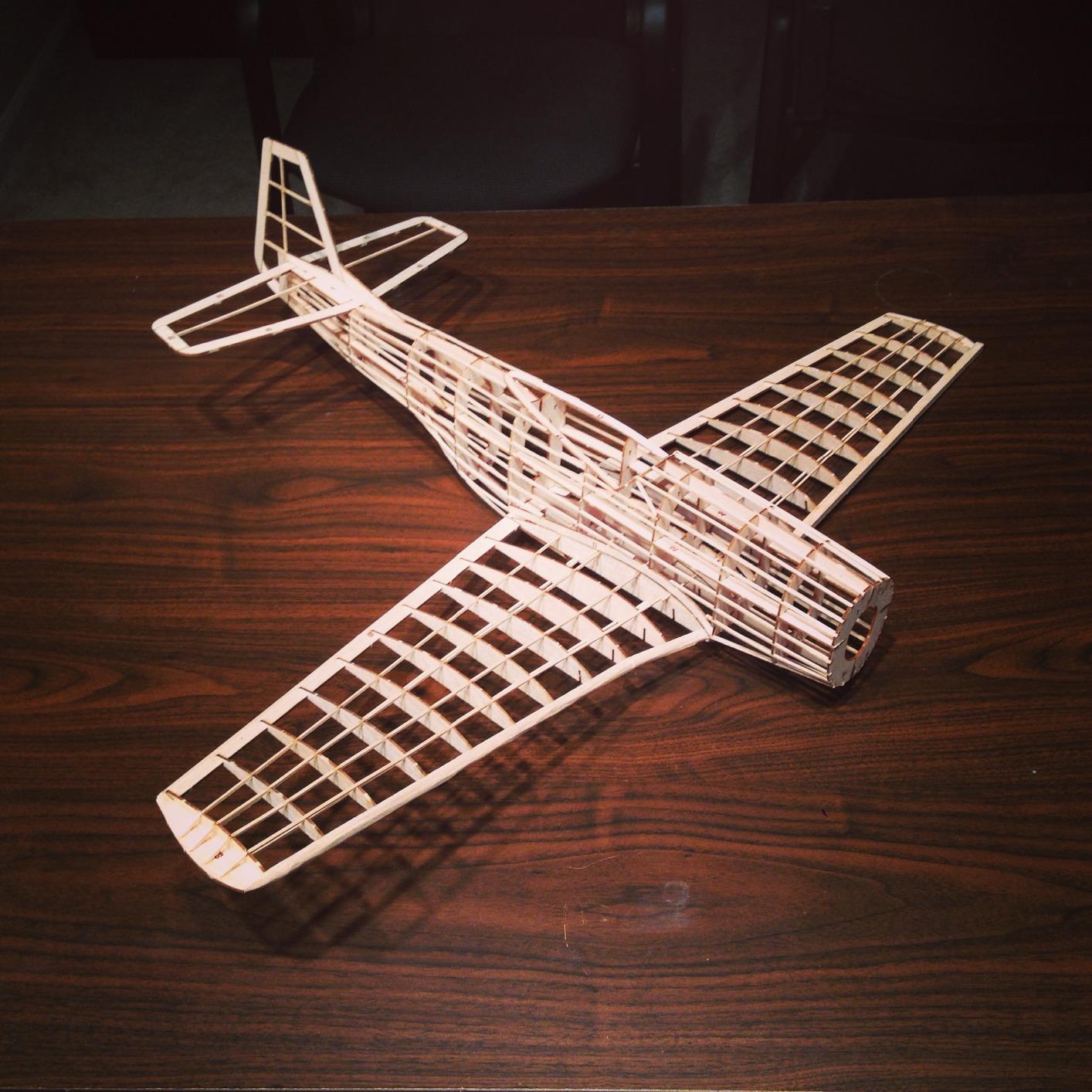 Guillow's P51 Mustang Laser Cut Model Kit, Yellow, Small customer photo 2