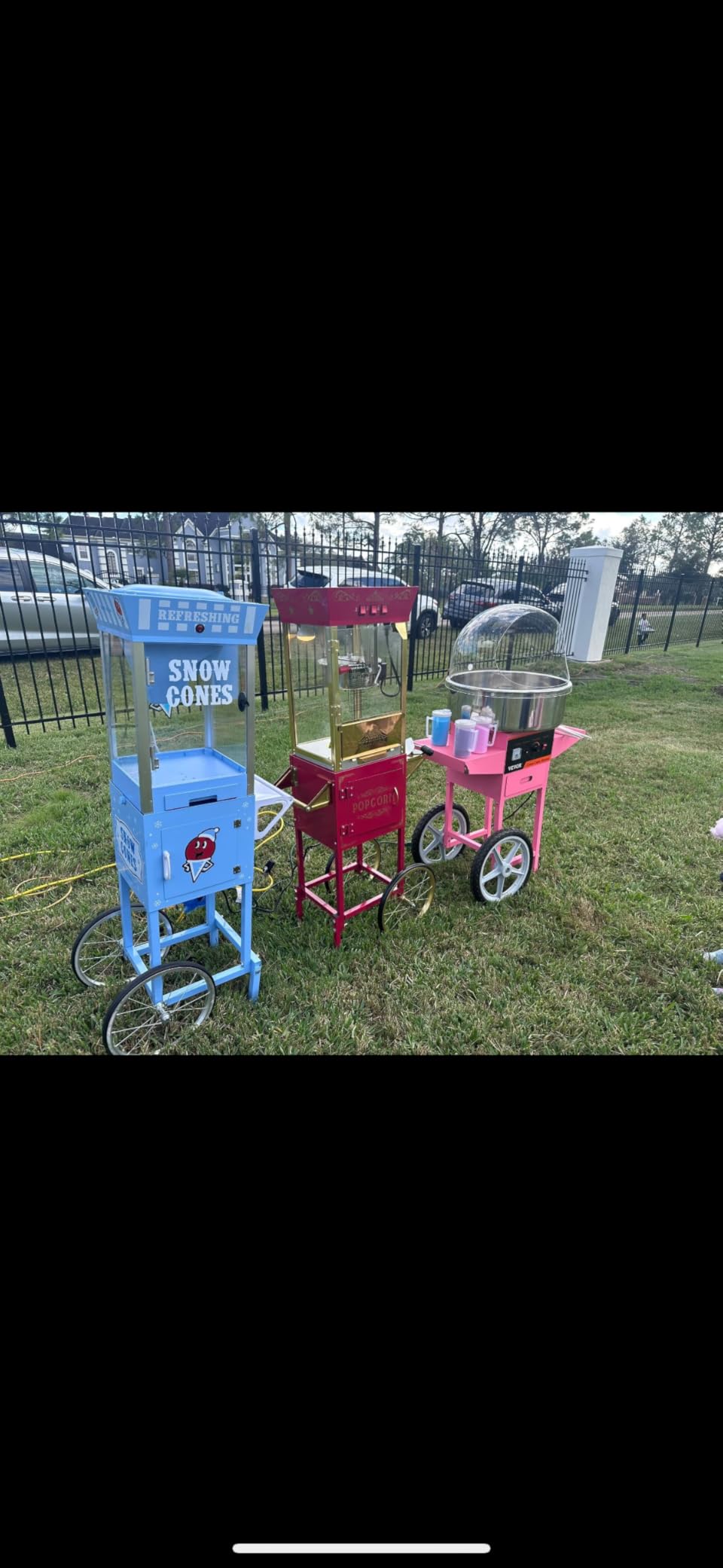 Nostalgia Snow Cone Shaved Ice Machine - Retro Cart Slushie Machine Makes 48 Icy Treats - Includes Metal Scoop, Storage Compartment, Wheels for Easy Mobility - White, Blue customer photo 2