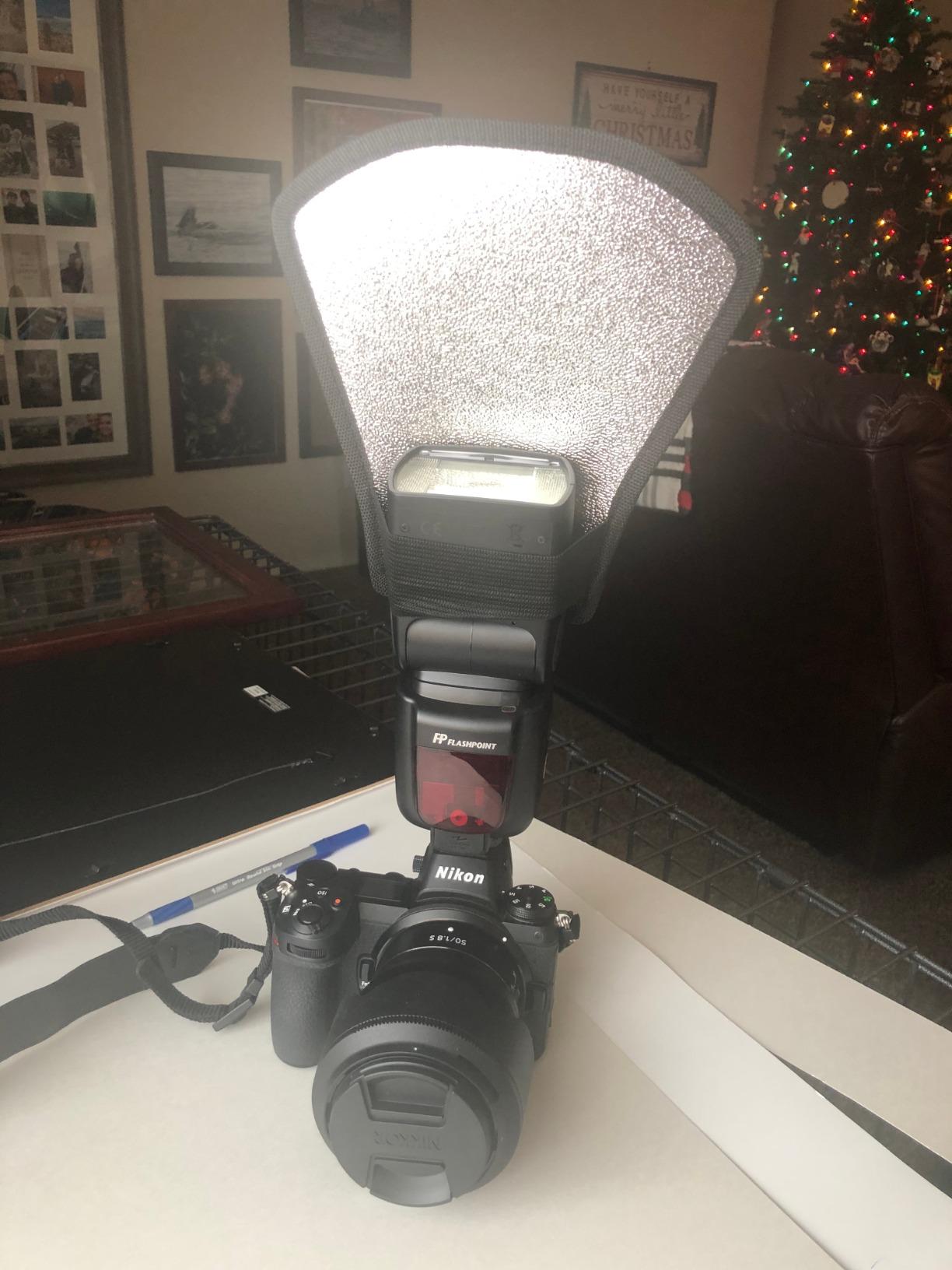 waka Flash Diffuser Reflector Kit - Bend Bounce Flash Diffuser Silver/White customer photo 2