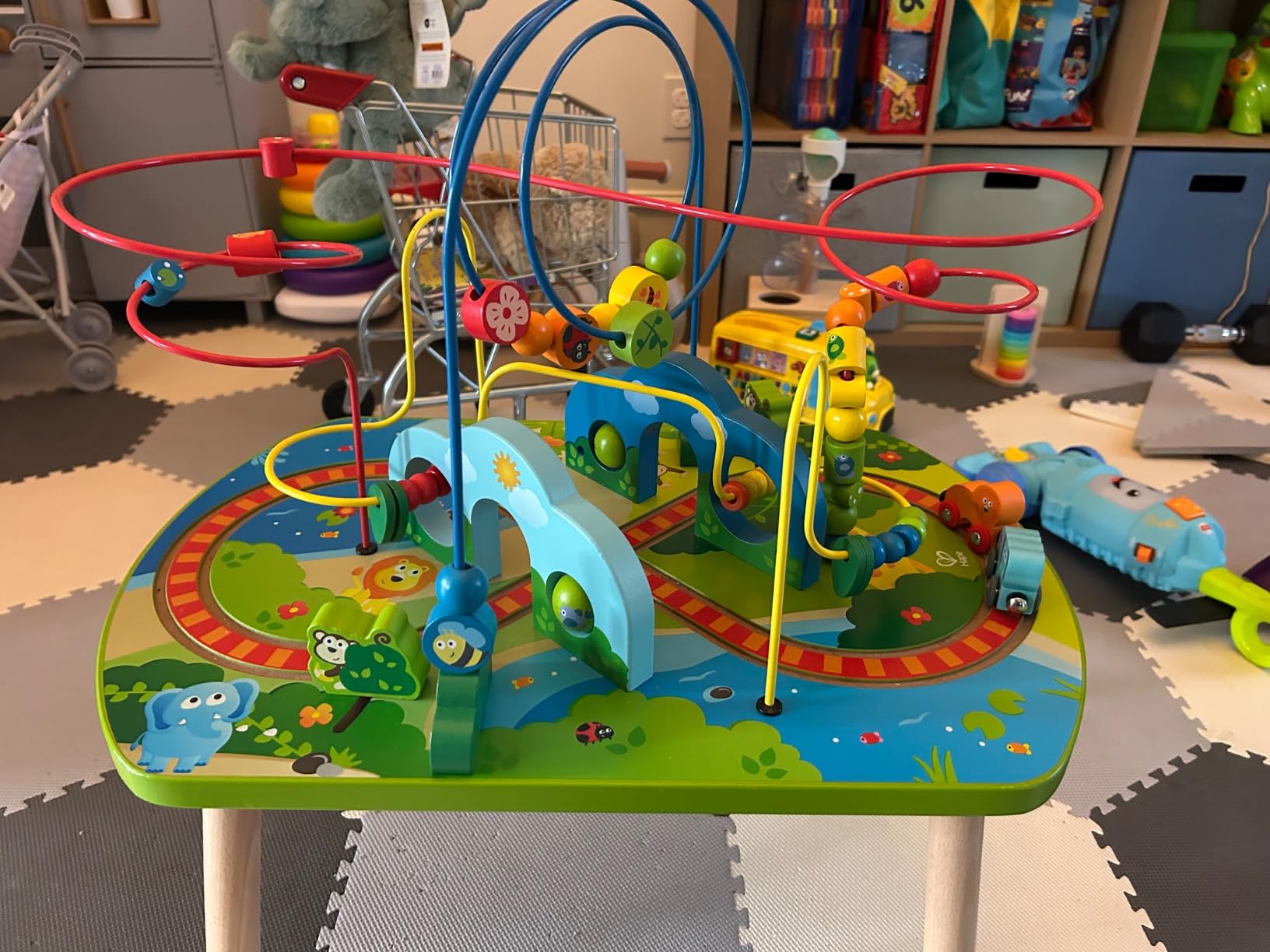 Hape Jungle Adventure Railway Table | Kids Bead Maze Puzzle Table with Accessories, African Scene Graphics, Child Sized Table for Individual and Group Play customer photo 1