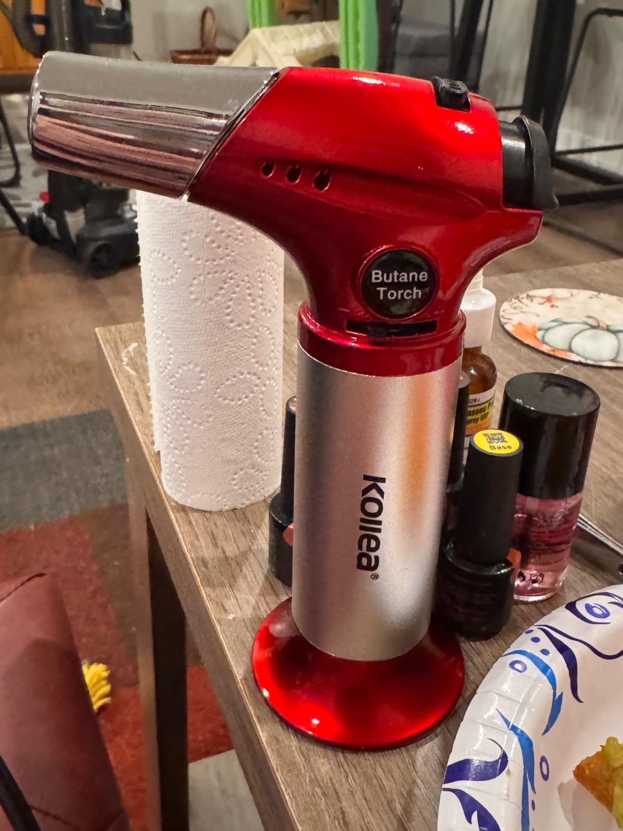 Kollea Culinary Torch, Refillable Butane Kitchen Torch with Lock, Red customer photo 2