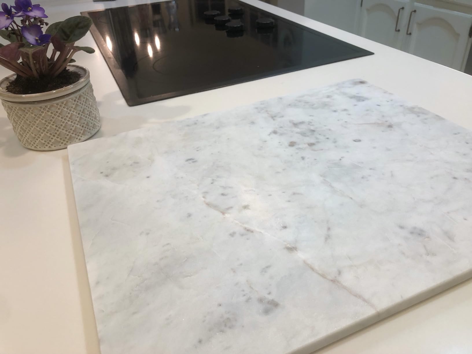 18 x 18 Inch Square Marble Cutting Board for Pastry, Dough, Chocolate and Cheese - Extra Large and Heavy 25 Pound Stone with Non Slip Rubber Feet customer photo 2