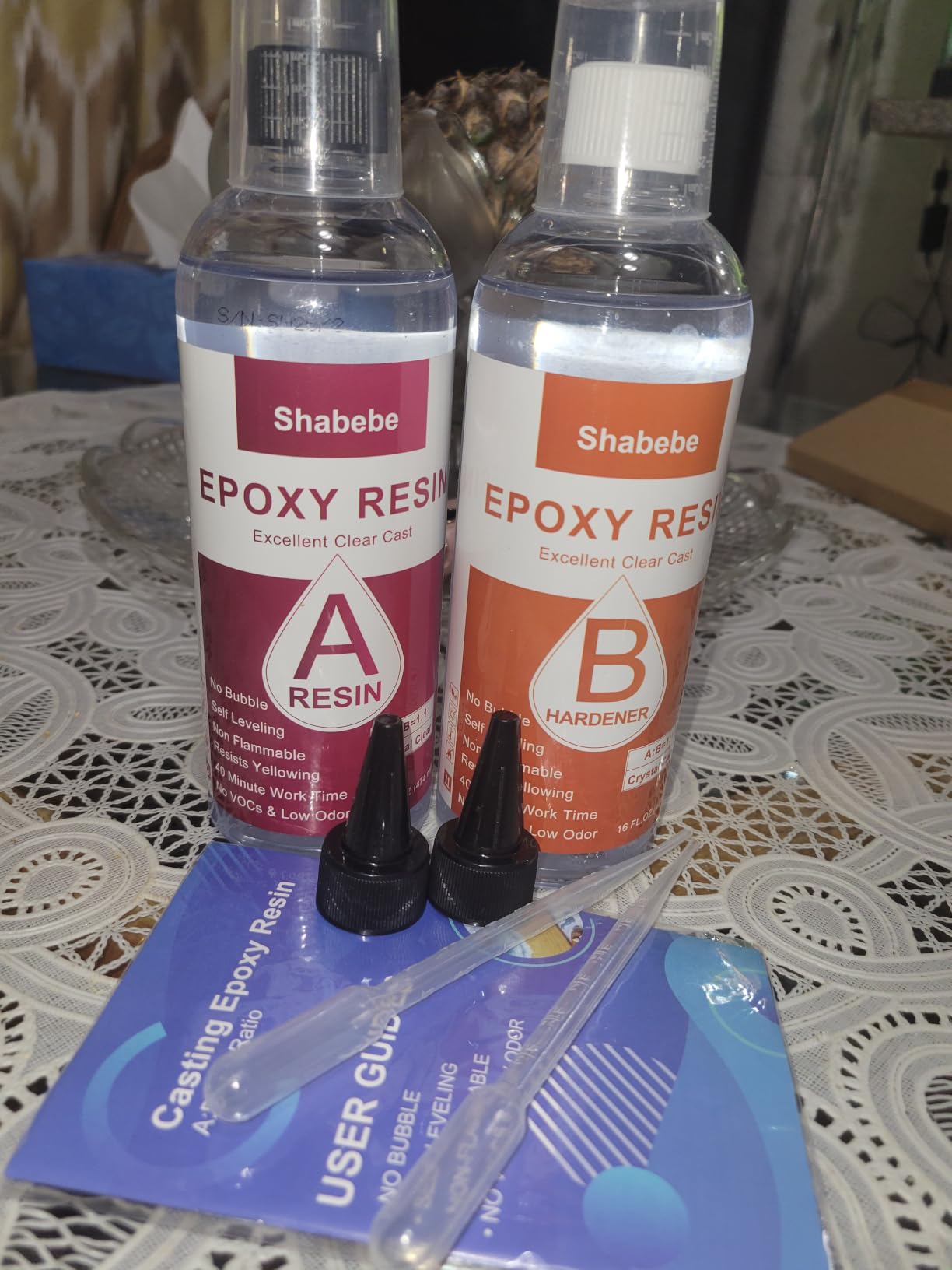 Epoxy Resin, 32OZ Epoxy Resin Crystal Clear, Not-Yellowing No-Bubble, Self Leveling Easy Pour/Mix 1:1 Casting Kit & Coating for DIY Jewelry Making, Art Resina Clear Crafts, Molds, River Tables customer photo 1