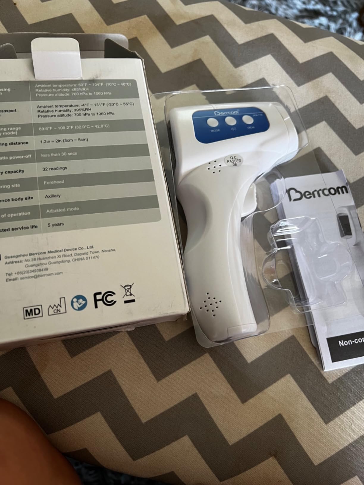 Berrcom Thermometer, 3 in 1 Contactless Infrared Fever Check Thermometer for Forehead, Ideal for Baby, Infant, Kids, and Adults, Batteries Not Included, JXB-178 (White) customer photo 2