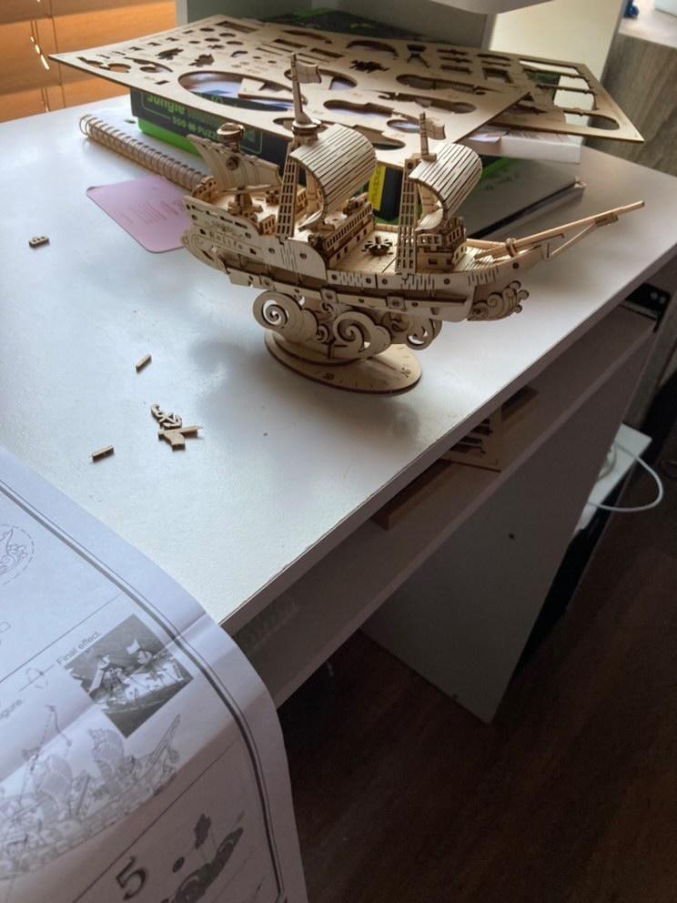 Rolife 3D Wooden Puzzles Model Kit for Adults to Build, Wooden Model Ship Series Sailing Ship Building Model Kit, DIY Crafts Hobbies/Collections/Decorations/Gifts for Friends and Family (Sailing Ship) customer photo 2