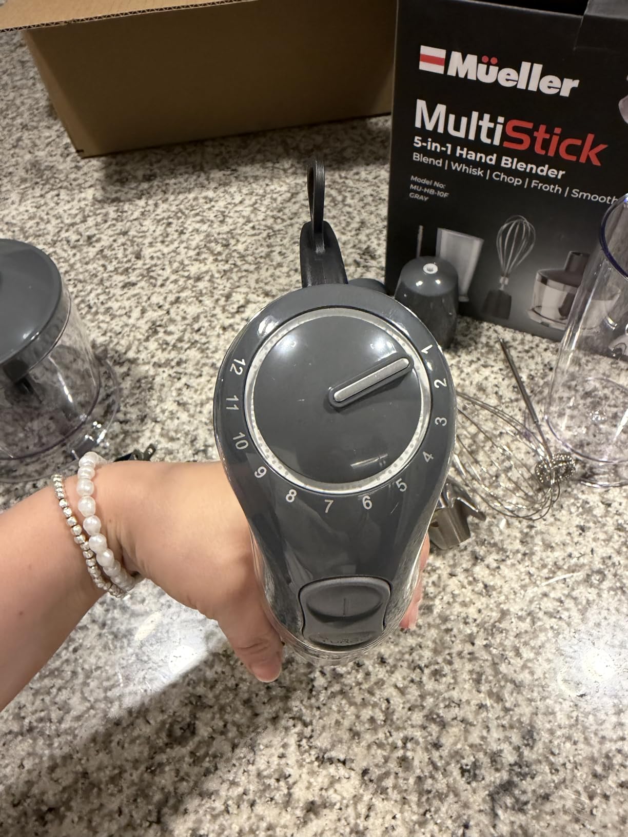 Mueller Multistick 5-in-1 Immersion Blender Handheld, 12-Speed Hand Mixer customer photo 1