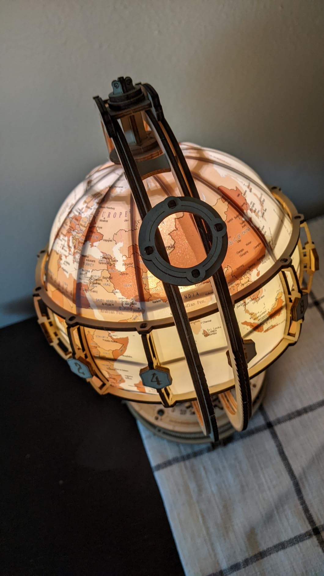 ROBOTIME 3D Wooden Puzzle for Adults- Luminous Globe ST003 - Wooden 3D Puzzles for Adults with LED Light - Globe Model Building Kit for Teens & Adults customer photo 1