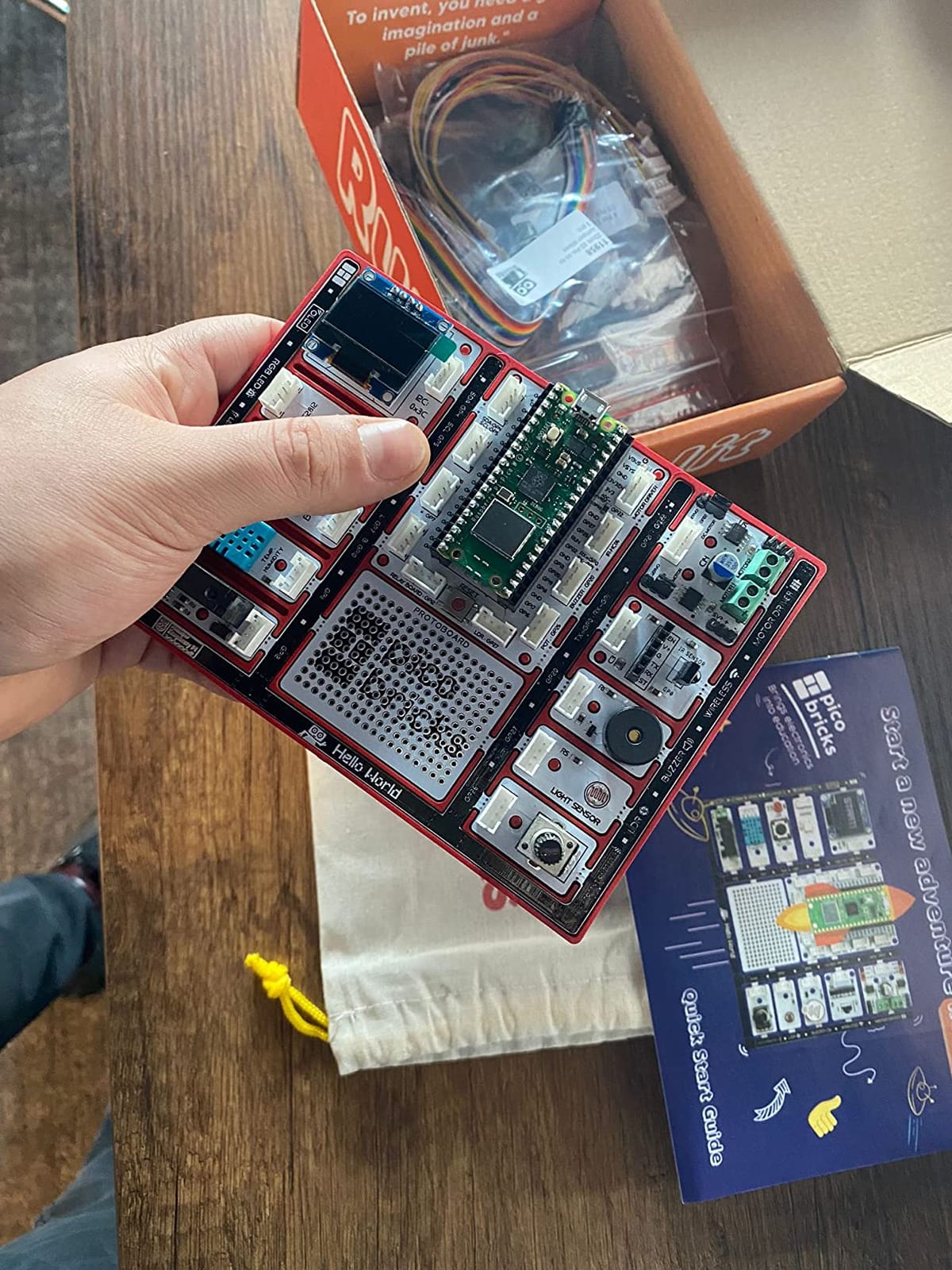 PicoBricks Raspberry Pi Pico W Starter Kit with 12 Detachable Sensors and Extensive Learning Guide, DIY Coding Kit, Raspberry Pi for Kids customer photo 1