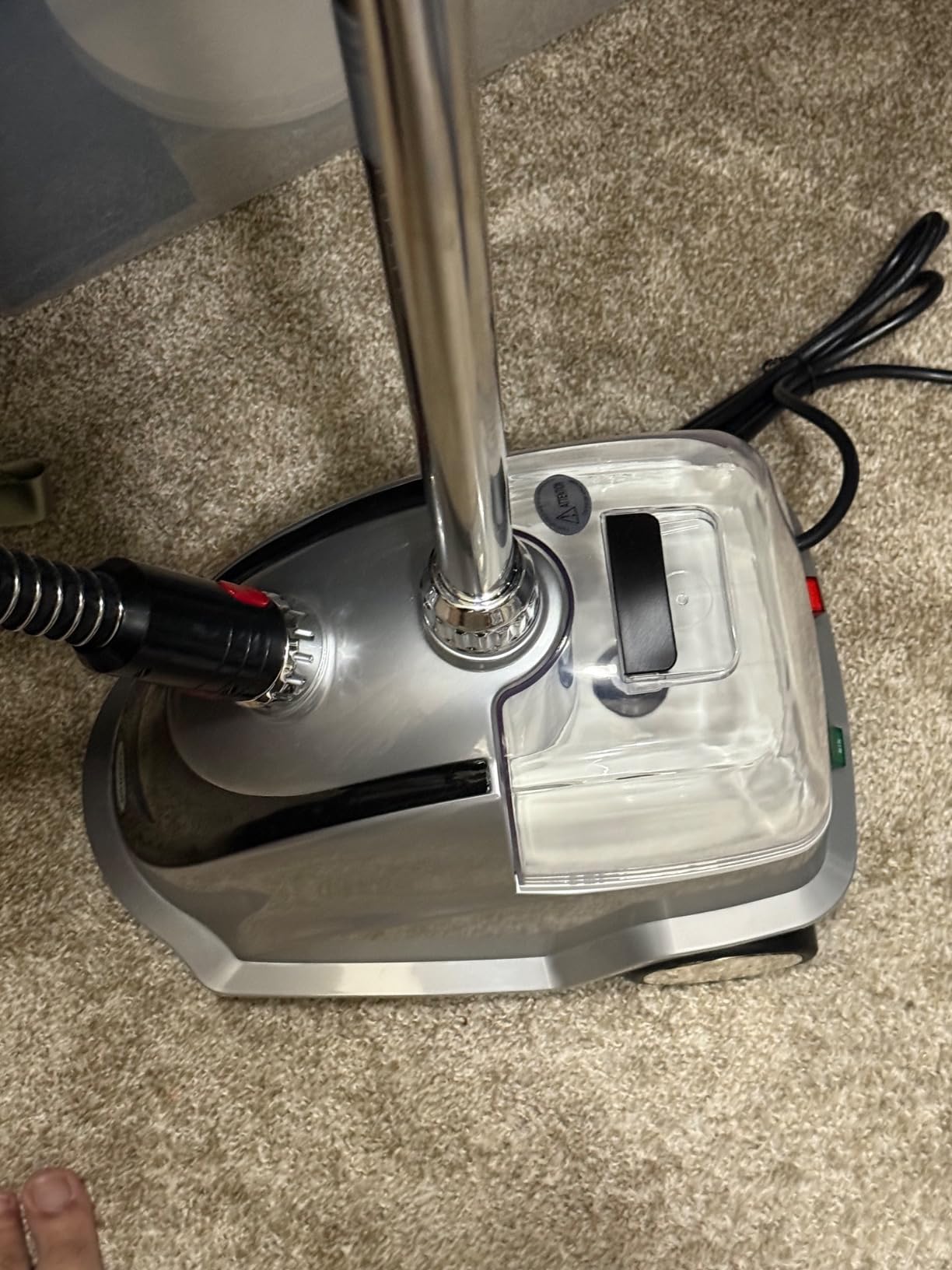 Anthter Steamer for Clothes, 1500W Powerful Standing Garment Steamer with Roll Wheels, 2.4L Water Tank for 90 Mins Continuous Steaming, 35s Fast Heat-up (Silver) customer photo 2