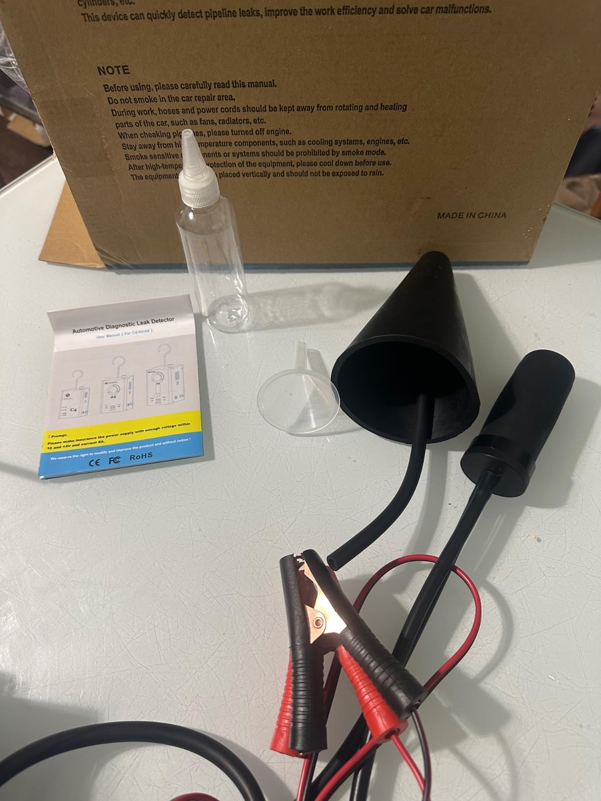 Smoke Machine Automotive Leak Detector, Smoke Machines Leak Tester for All 12V DC Vehicles in Vacuum,Fuel Diagnostic Pipe System,Built-in Air Pump (Oil Not Included) customer photo 2