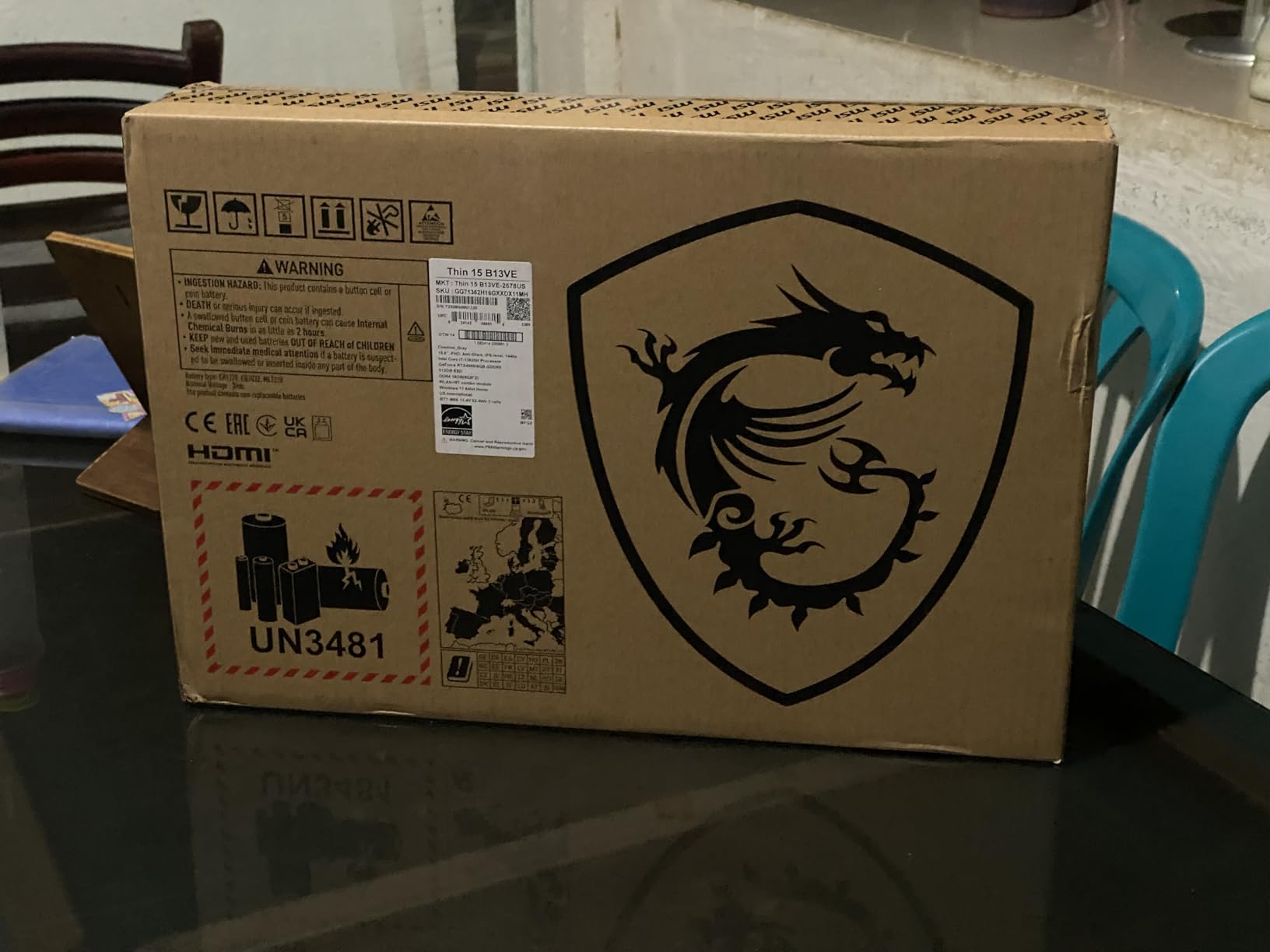msi Thin 15 15.6” 144Hz FHD Gaming Laptop: Intel Core i7-13620H, NVIDIA Geforce RTX 4050, 16GB DDR4, 512GB NVMe SSD, WiFi 6E, Win 11: Black B13VE-2678US customer photo 1