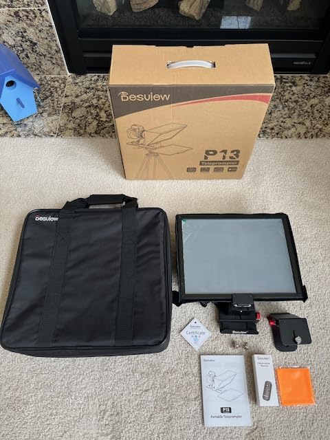 Desview P15 Teleprompter,15 inch Aluminum Alloy Liftable Teleprompter, High Display Glass, Compatible with iPad Tablet Phone DSLR Camera, No Assembly, Carry Case Included, Great for Video Making customer photo 1