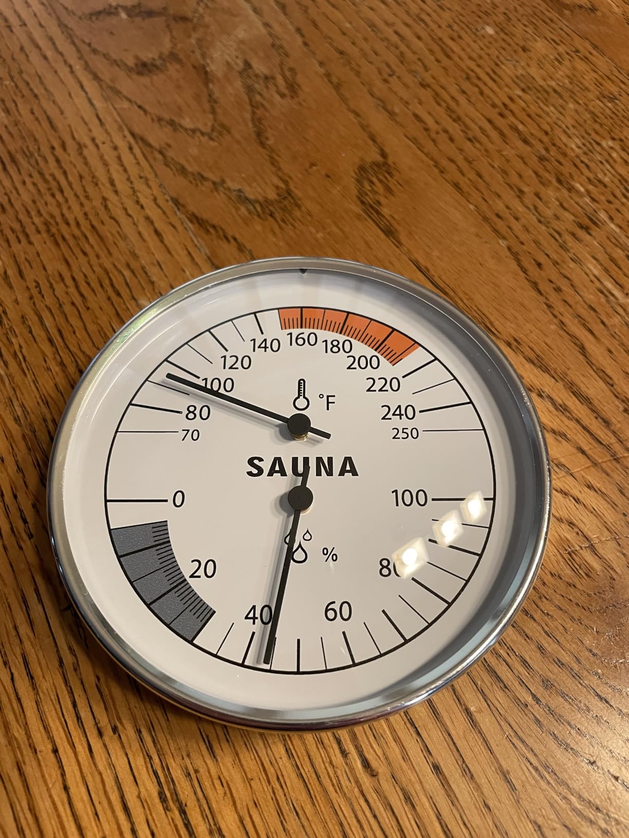 Sauna Thermometer Hygrometer, 70-250°F & 0-100% RH Sauna Temperature Gauge customer photo 2