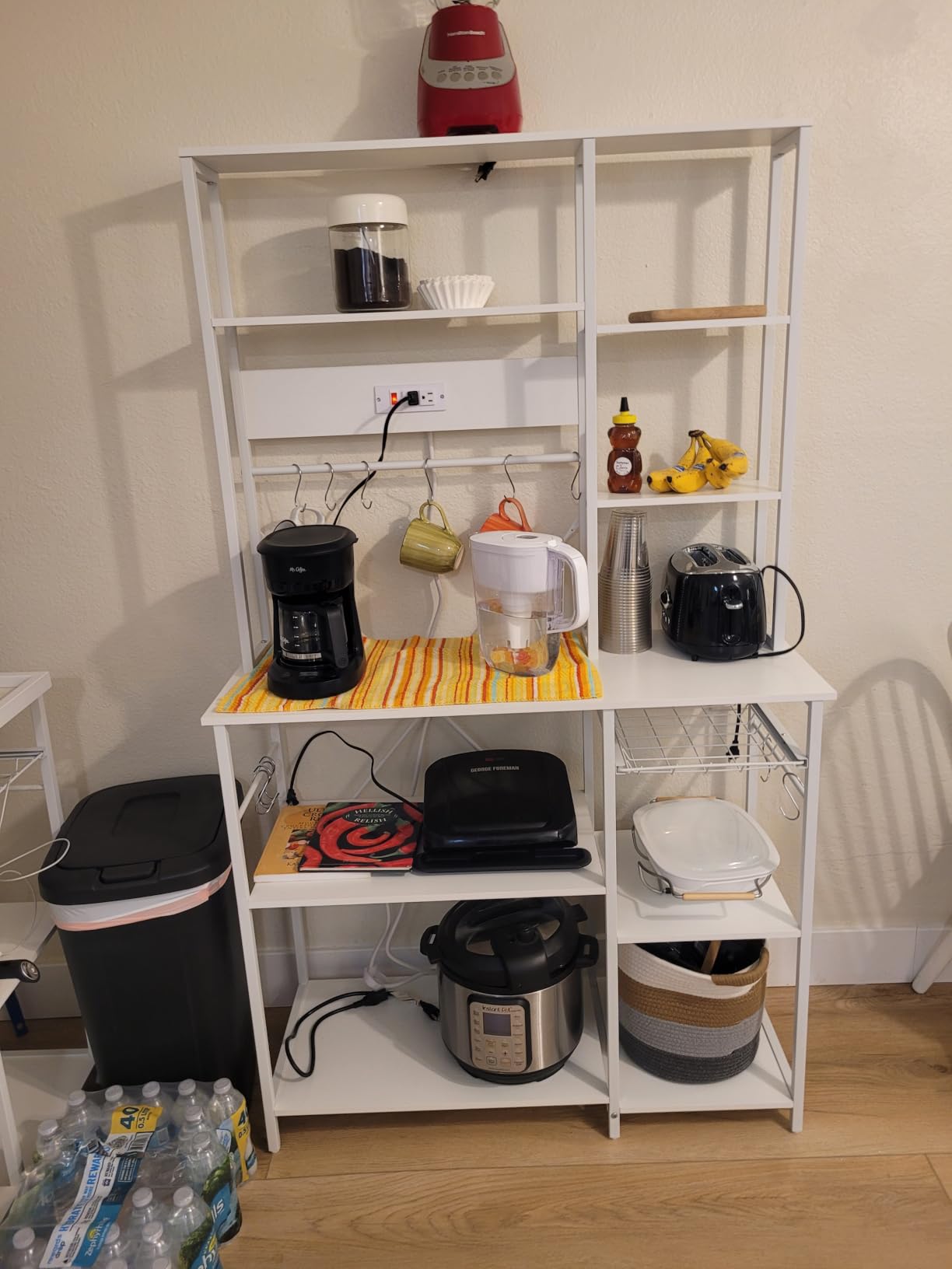 SUPERJARE Large Bakers Rack with Power Outlets, 47.2 Inches Microwave Stand customer photo 1