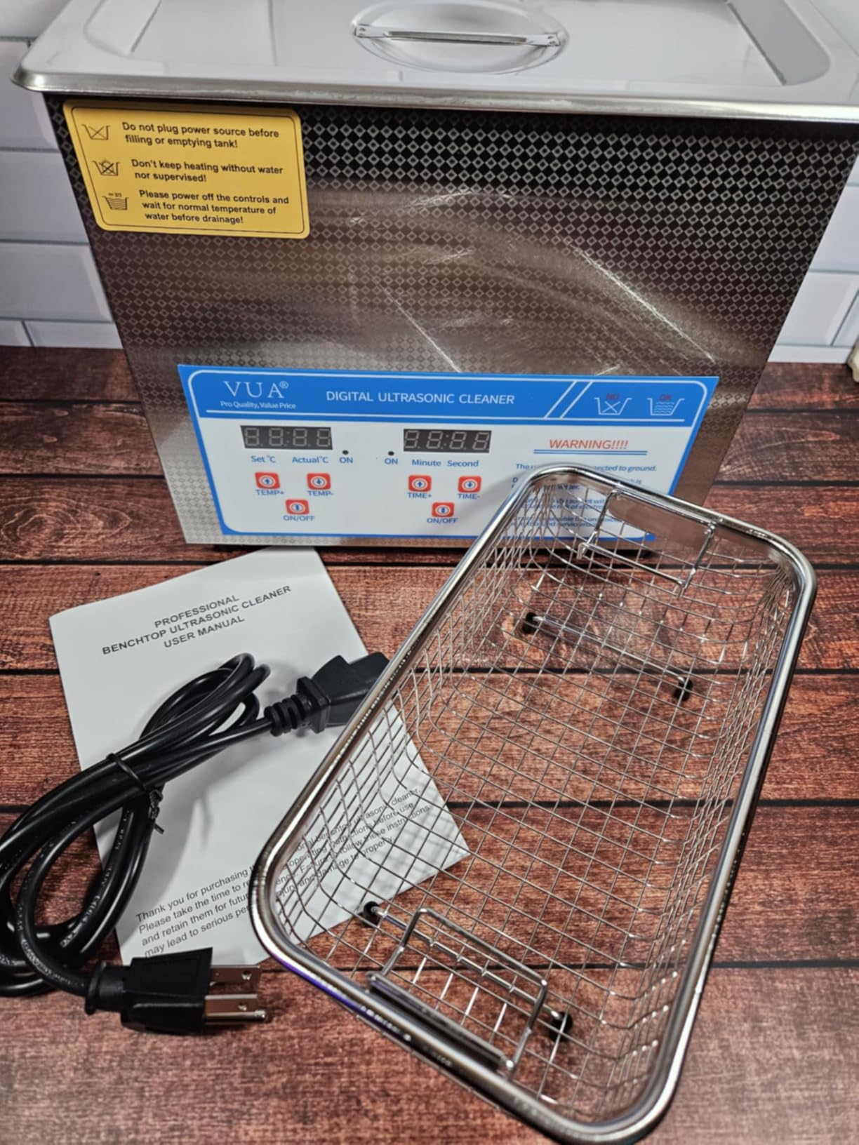15L Industrial Ultrasonic Cleaner with Heater and Digital Timer, 40kHz 360W Professional Ultrasonic Parts Cleaning Machine with Drain for Carburetors, Engine Parts, Auto Tools and Lab Equipment customer photo 1
