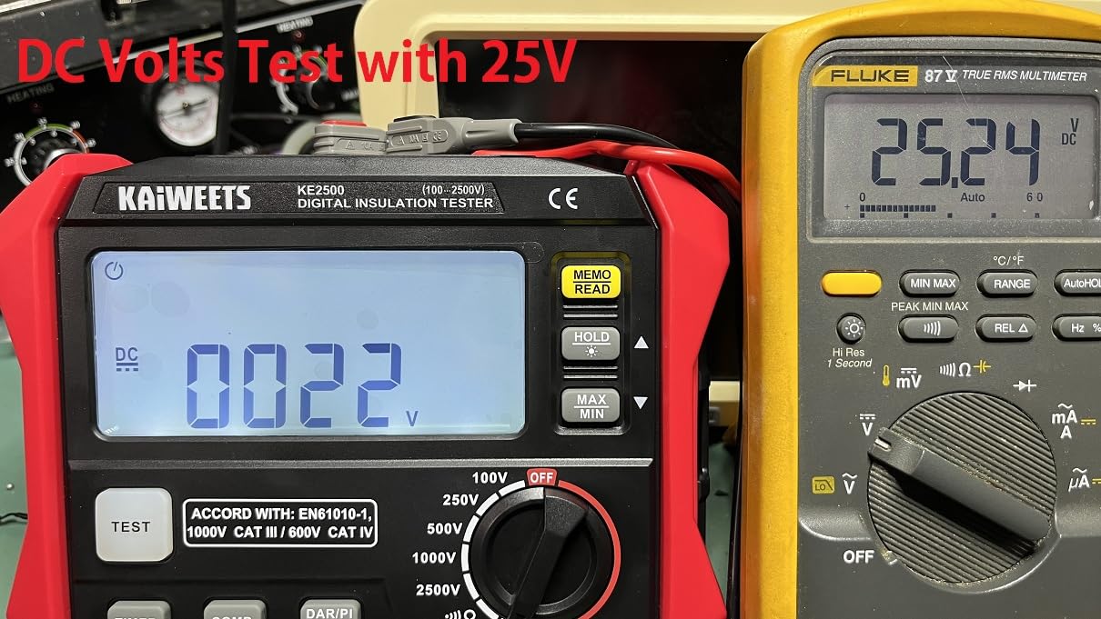 KAIWEETS Megohmmeter Insulation Tester 0.1MΩ-200GΩ 2500V DAR/PI Ohm Meter customer photo 2