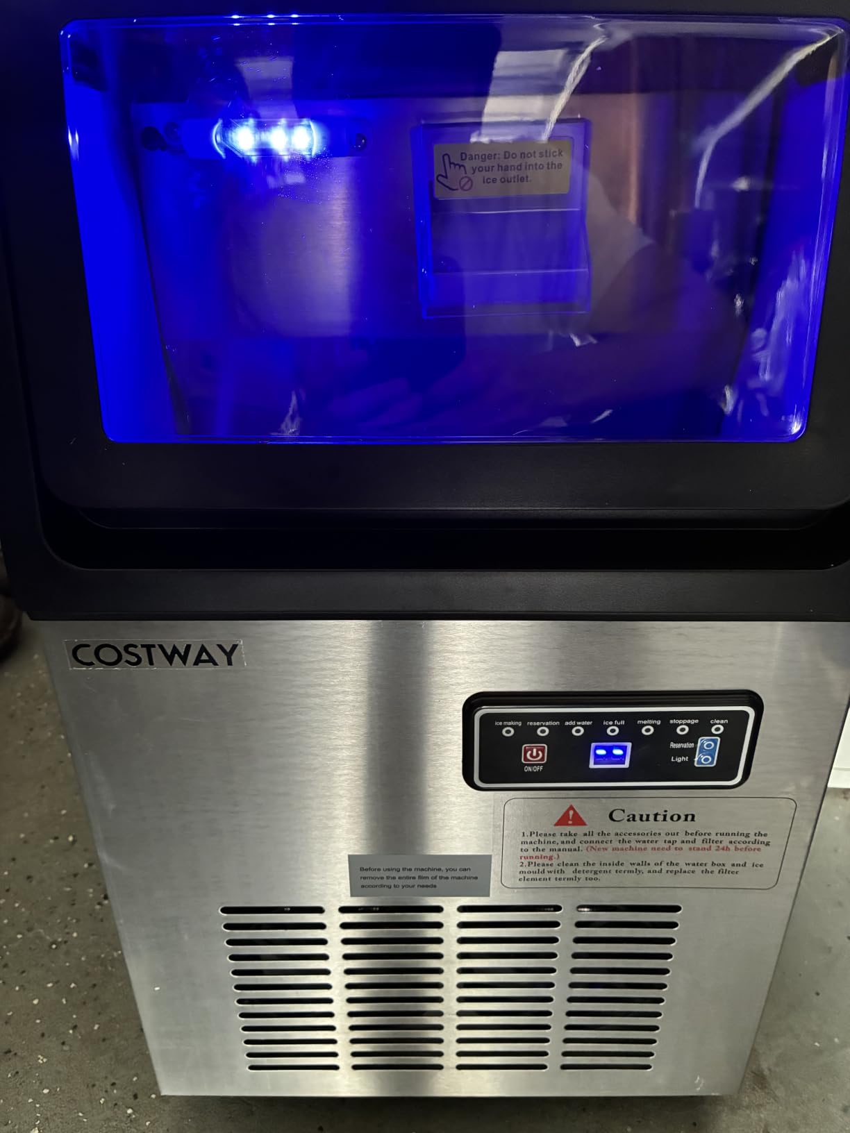 COSTWAY Commercial Nugget Ice Maker Machine 90 Lbs/24H Chewable Pellet Ice customer photo 1
