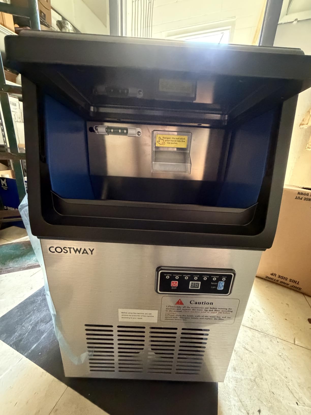 COSTWAY Commercial Nugget Ice Maker Machine 90 Lbs/24H Chewable Pellet Ice customer photo 2